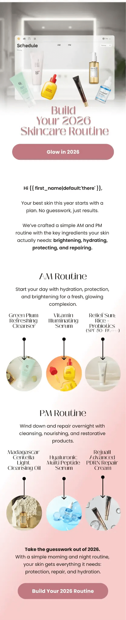 2026 Skincare email campaign design